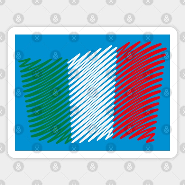 Flag Of Italy / Tricolor (Scribble) Magnet by MrFaulbaum